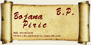 Bojana Pirić vizit kartica
